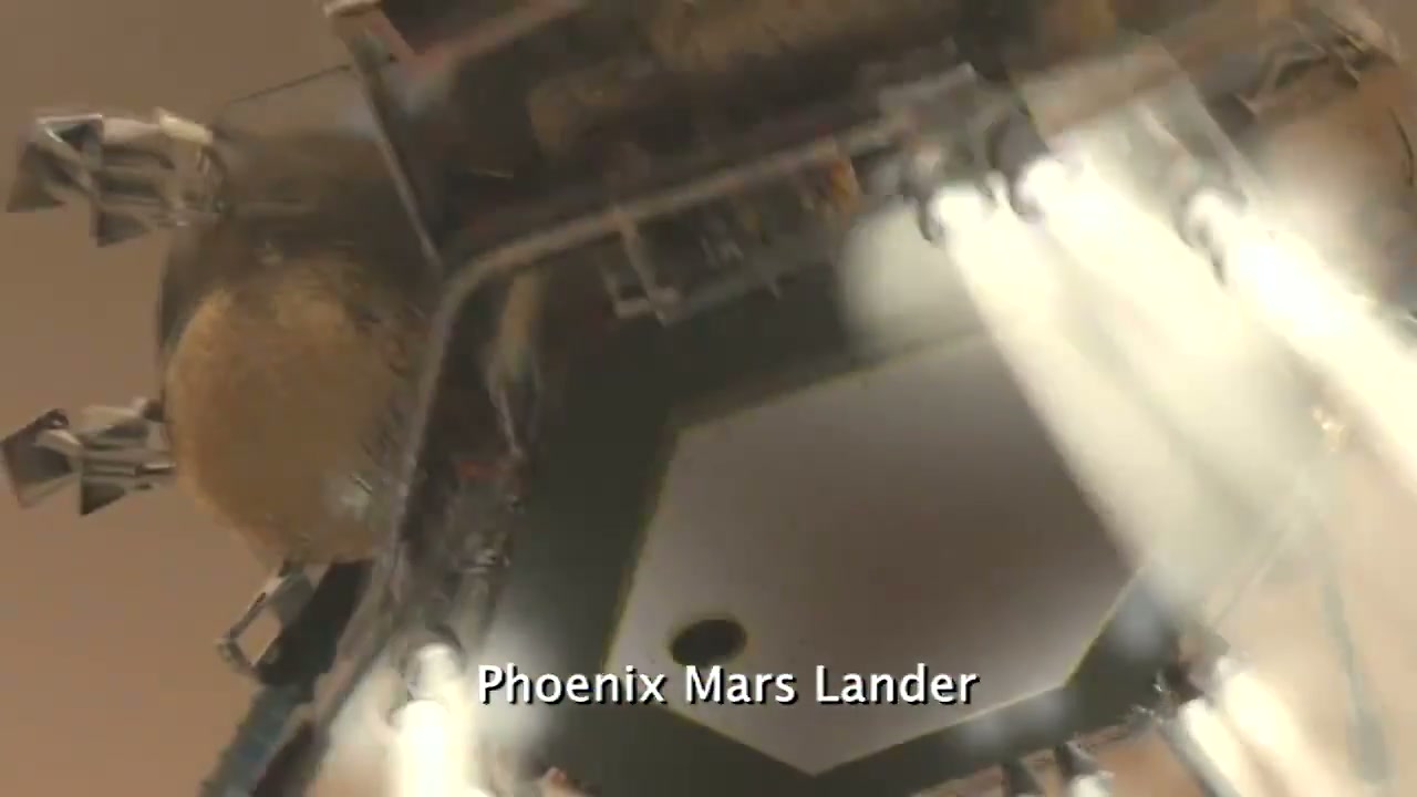 This animation shows the descentPhoenix probe to Mars, which took place ...