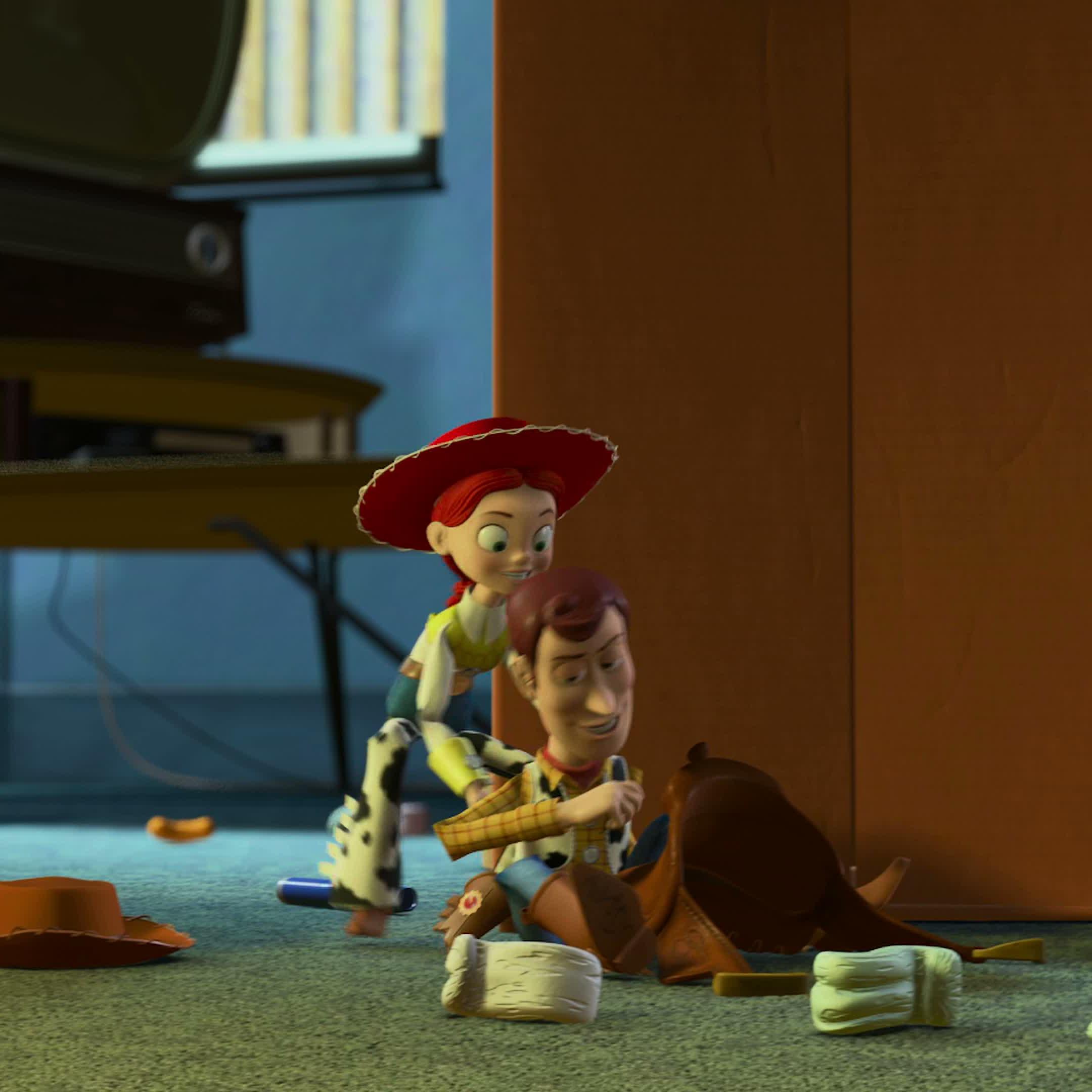 'Watch it.Wait. I'm ticklish, okay? Oh, you are? No, no, no. Cut it out.Stop it. Stop it....' | Toy Story 2 Clip