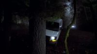 He hit a tree