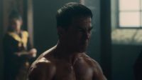 [MEN GRUNTING]