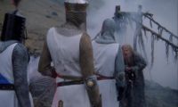 Stop! - What is your name? - Sir Galahad of Camelot. - What is your quest? - I seek the Grail. - What is your favorite color? - Blue
