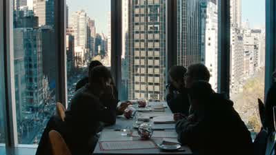 1:27, NYPD makes third pass in front of the building. - Tower Heist