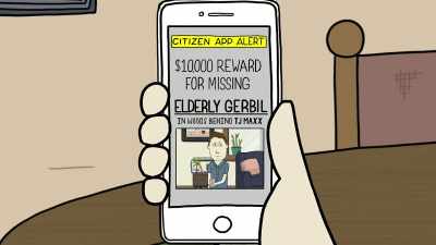 "$10,000 reward
for missing elderly gerbil - Ten Year Old Tom