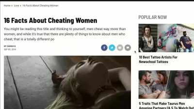 "16 facts about cheating women." - Killer Cases