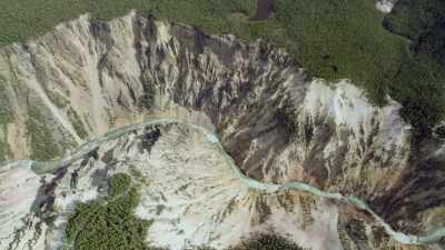 24 miles long,
as much as 1,200 feet deep, - Epic Yellowstone