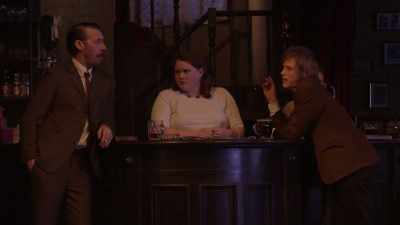 A Babycham man. A man drinks Babycham
- Leave off, Inspector - National Theatre Live: Hangmen