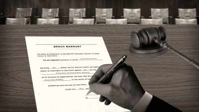 A bench warrant
for the subject's arrest - The Lady and the Dale