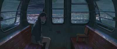 A bright night sky filled
with stars and fields... - Suzume