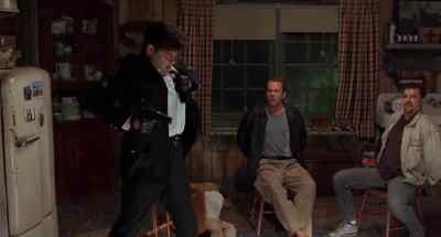 A bullet proof vest!
Who's the best cop now? - Striking Distance