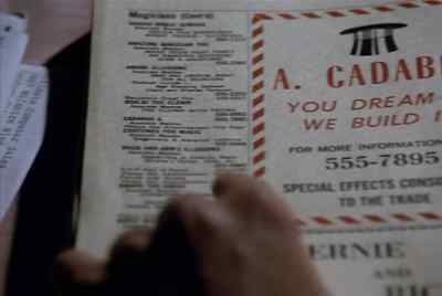 A. CADABRA
SPECIAL EFFECTTS CONSULTANT - Moonlighting