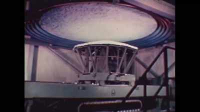 A camera mounted on the trolley
simulates horizontal movement. - American Moon