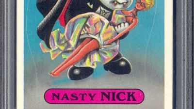 A card like Nasty
Nick, 1A, can be $3000. - 30 Years of Garbage: The Garbage Pail Kids Story