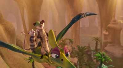 A dino named Orson
just escaped from exile. - The Ice Age Adventures of Buck Wild