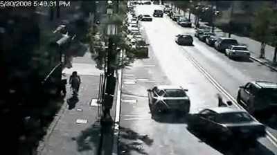 A drunk
driver slams into the man. - Don't Look Back