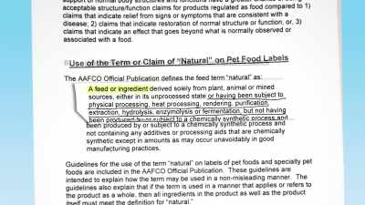 "a feed or ingredient
derived solely - Pet Fooled