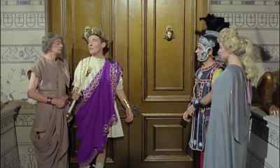 A fine way for an emperor to arrive,
I must say. - Carry on Cleo