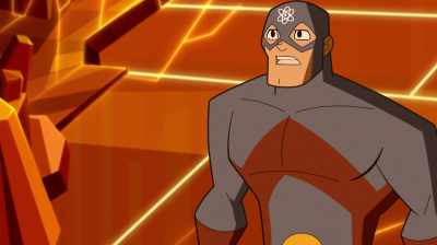 A giant yellow lantern battery. - Justice League Action