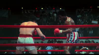 A hard left, and a right combination. - Rocky II
