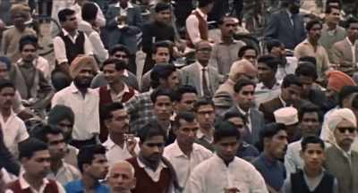 A huge crowd assembled here outside, - The Beatles and India