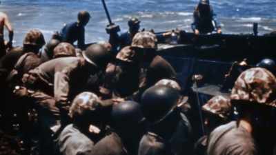 A JAPANESE COUNTERATTACK FORCES
THEIR SUPPORT SHIPS TO PULL OUT, - The Pacific War in Color