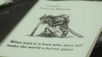 - A knight has to be moved by compassion, - Praying for Armageddon