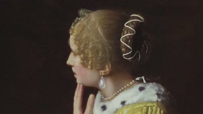 A large earring hangs effortlessly, - Vermeer: The Greatest Exhibition