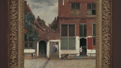 A large house dominates the scene, - Vermeer: The Greatest Exhibition