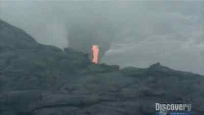 A lava flow
drain into the sea - Man vs. Wild