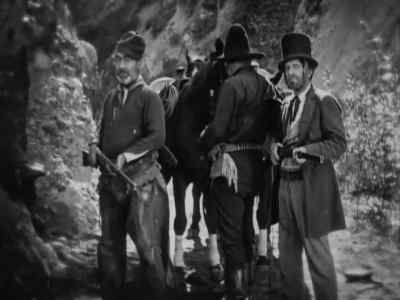 " A little Moses ...
lost among the land rushers! " - 3 Bad Men