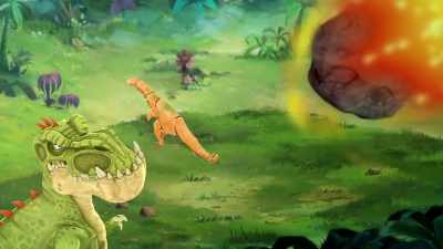 A meteor! It's coming right for us! - Gigantosaurus