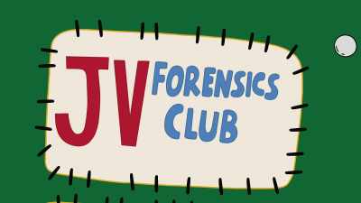 A patch that reads
"j.V. Forensics club - Grimsburg