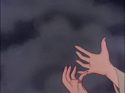 LookMy handsIN RASPY VOICE My voiceMy voiceCACKLINGA perfect disguiseCACKLINGAnd nowA special sort of deathfor one so fairWhat shall it beAhA poisoned appleSleeping Death - Snow White and the Seven Dwarfs