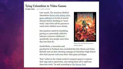 A side note to all of
this Columbine stuff is, - Video Game Box Art: The Stories Behind the Covers