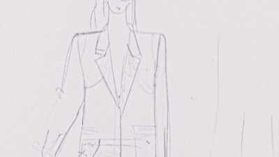 A slim cigarette style trouser
and a tailored jacket with shoulder pads. - Next in Fashion