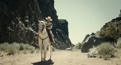 Heavy Texas drawl A song never fails to ease my mind out here in the Westwhere the distances are great and the scenery monotonousAdditionally my pleasing baritone seems to inspirit ol' Dan hereand keep him in good heart during the day's measure of hoof - The Ballad of Buster Scruggs