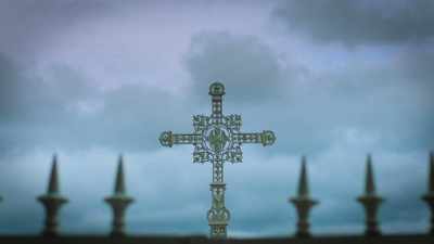 "A spidery cross
on every hill-top marked - Write Around the World with Richard E Grant