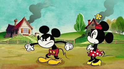 A stern talking to and a loving hug. - The Wonderful World of Mickey Mouse