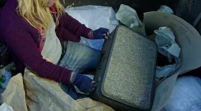 A suitcase,
let's see if there's some dirty panties. - Sex and the Future