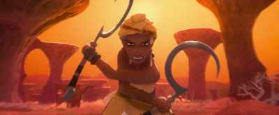 A sweltering desert
with sneaky mercenaries - Raya and the Last Dragon