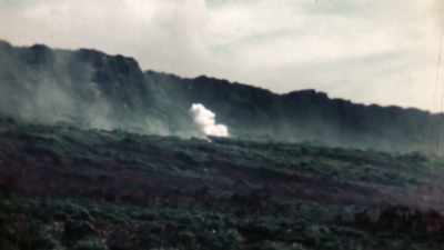 A TANK BLASTS AWAY. - The Pacific War in Color