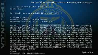 A third message was received
wherein the Impact Team - Cyberwar