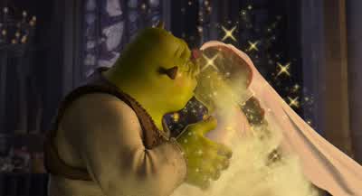 A time for true love's first kiss... - Shrek