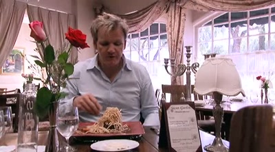 A very dirty,
greasy, chipped plate, - Kitchen Nightmares