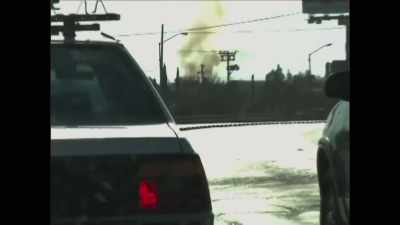 A woodshop is on fire. - The Three Deaths of Marisela Escobedo