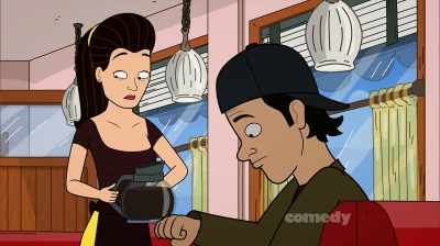 - Aah!
- Oof! [dishes crash] - Corner Gas Animated