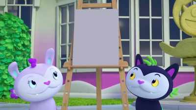 ABBY:
Paint, brushes, canvas. - Abby Hatcher