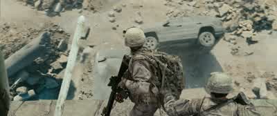 About a 30-foot drop. - Battle Los Angeles