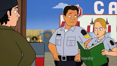 According to by-law 43,
subsection 12-A, - Corner Gas Animated