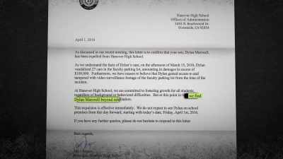 According to the school board,
"Dylan is beyond rehabilitation." - American Vandal