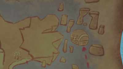 According to this map it
looks like the treasure is at... - Top Wing